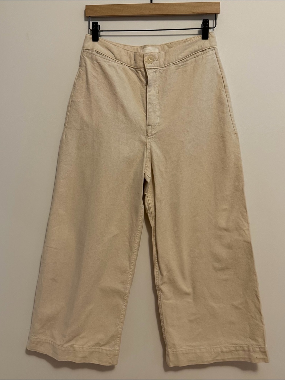 COS Wide-Leg Chinos in Light Cream Size 8